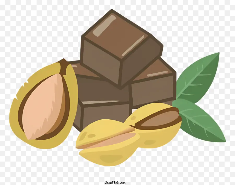 Barra De Chocolate，Nozes PNG