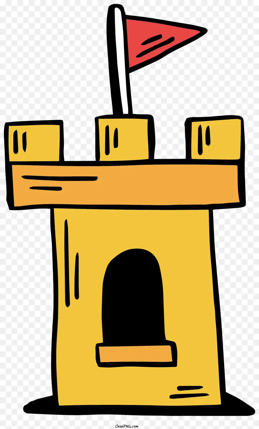 Cartoon Castelo，Bandeira Vermelha PNG