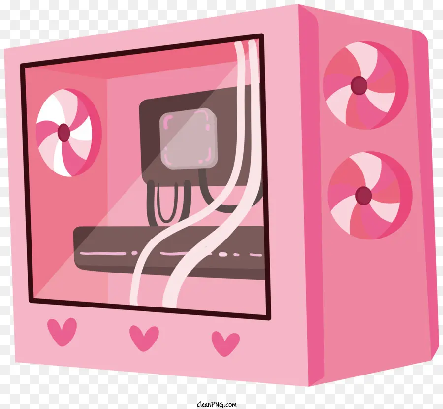Cartoon，Caixa De Computador Rosa PNG