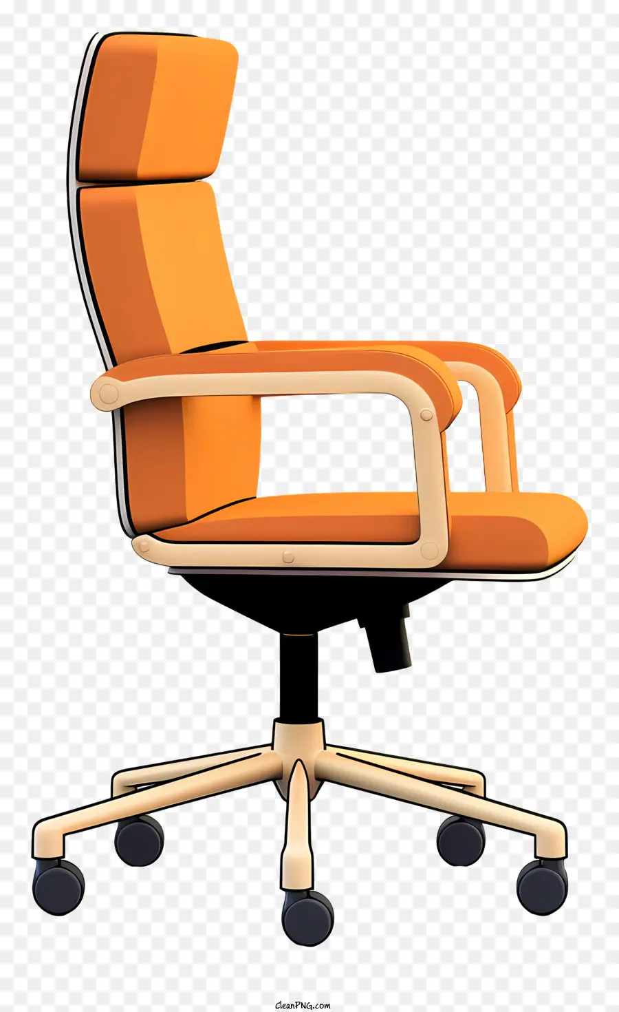 Cadeira Do Escritório Moderno，Cadeira De Couro Laranja PNG