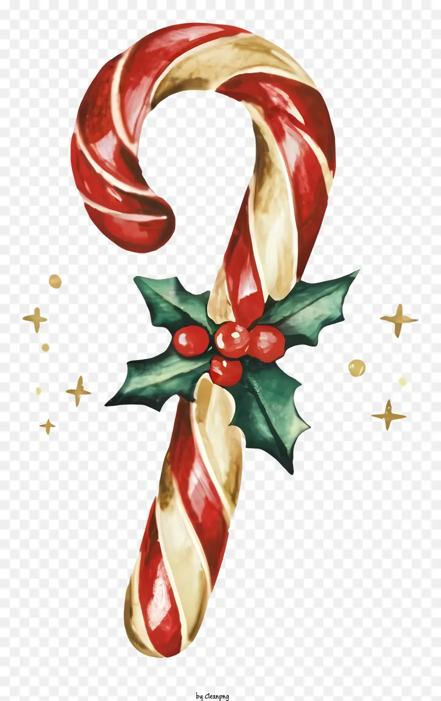 Candy Cane，Holly Folha PNG
