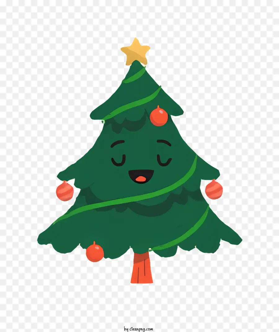 Desenho Animado Da árvore De Natal，Fundo Verde PNG