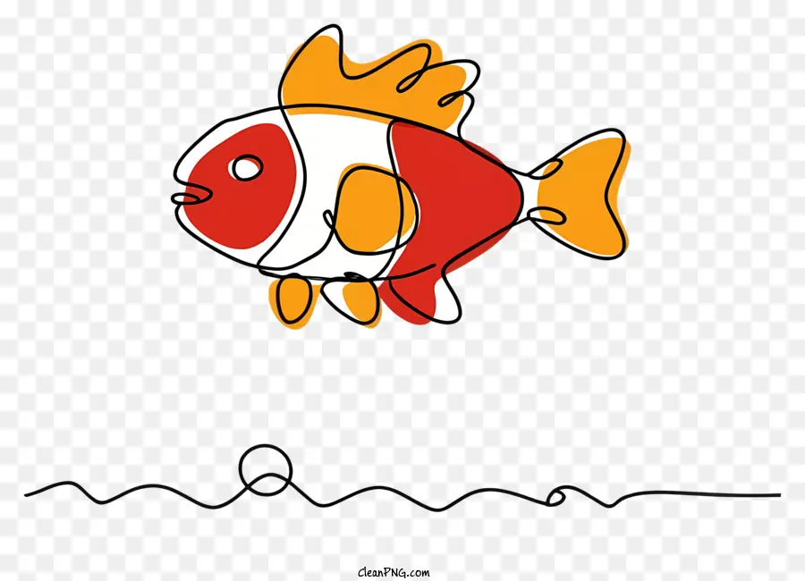 Cartoon Peixe，Peixe Vermelho E Branco PNG