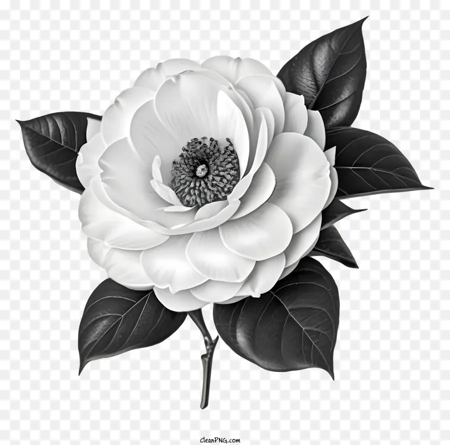 Flor Branca，Preto Deixa PNG