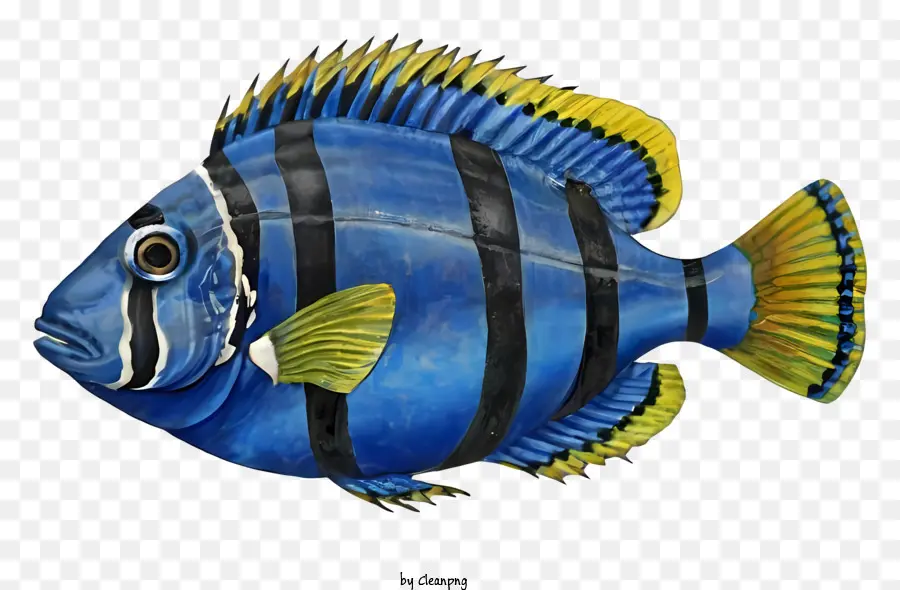 Peixe Azul E Amarelo，Peixe Listrado PNG