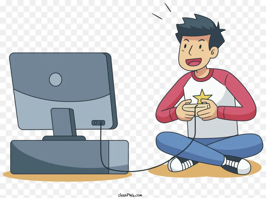 Controlador De Videogame，Menino Jogando Videogame PNG