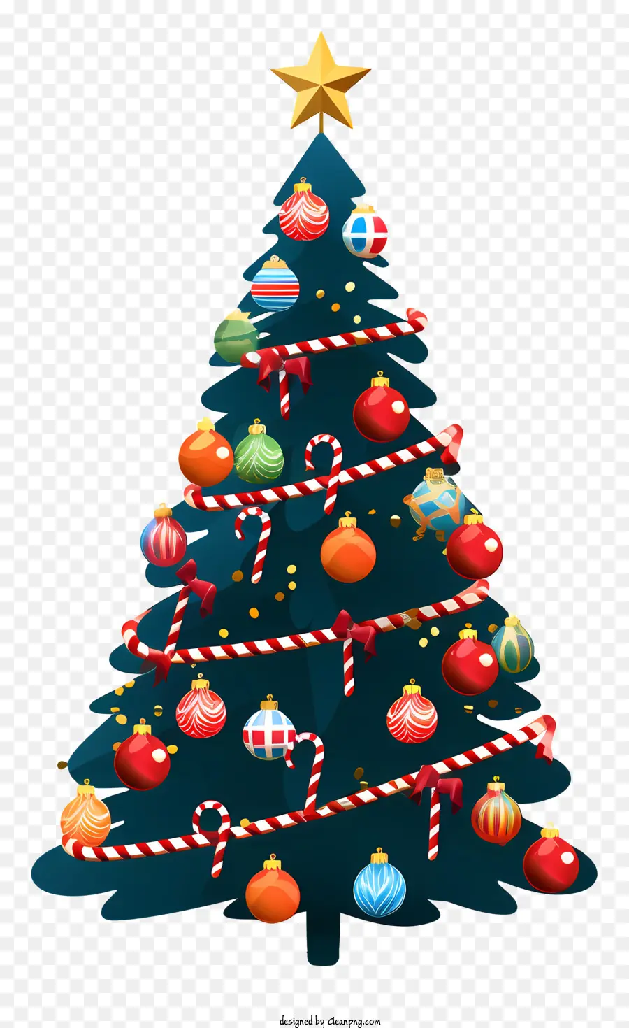 árvore De Natal Verde，Decorações Multicoloridas PNG