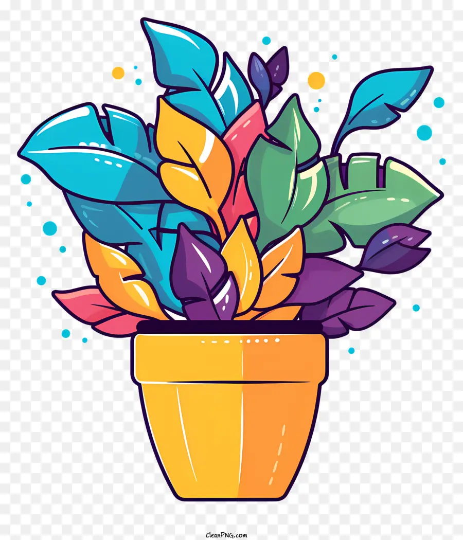 Planta Em Um Vaso De Flores，Colorido Vaso De Flores PNG