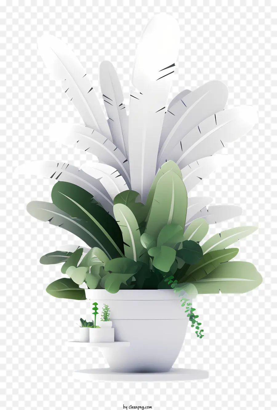 Um Vaso De Planta，Folhas Verdes PNG