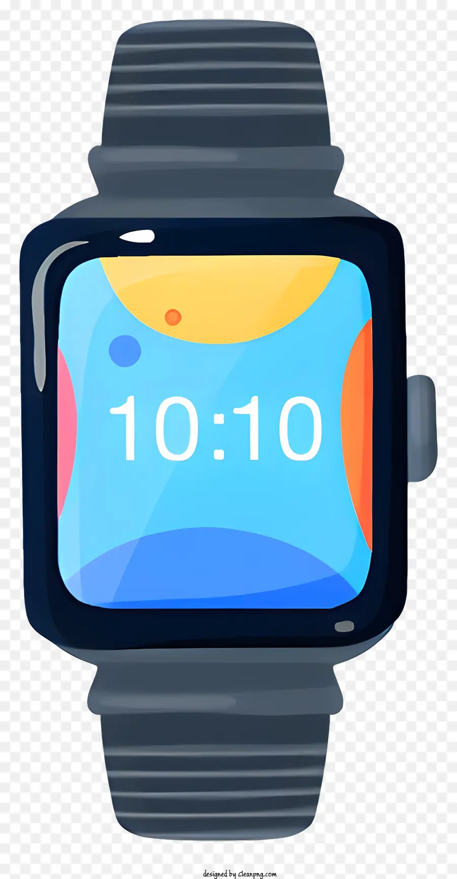 Smart Watch，Exibição Digital Azul E Vermelha PNG