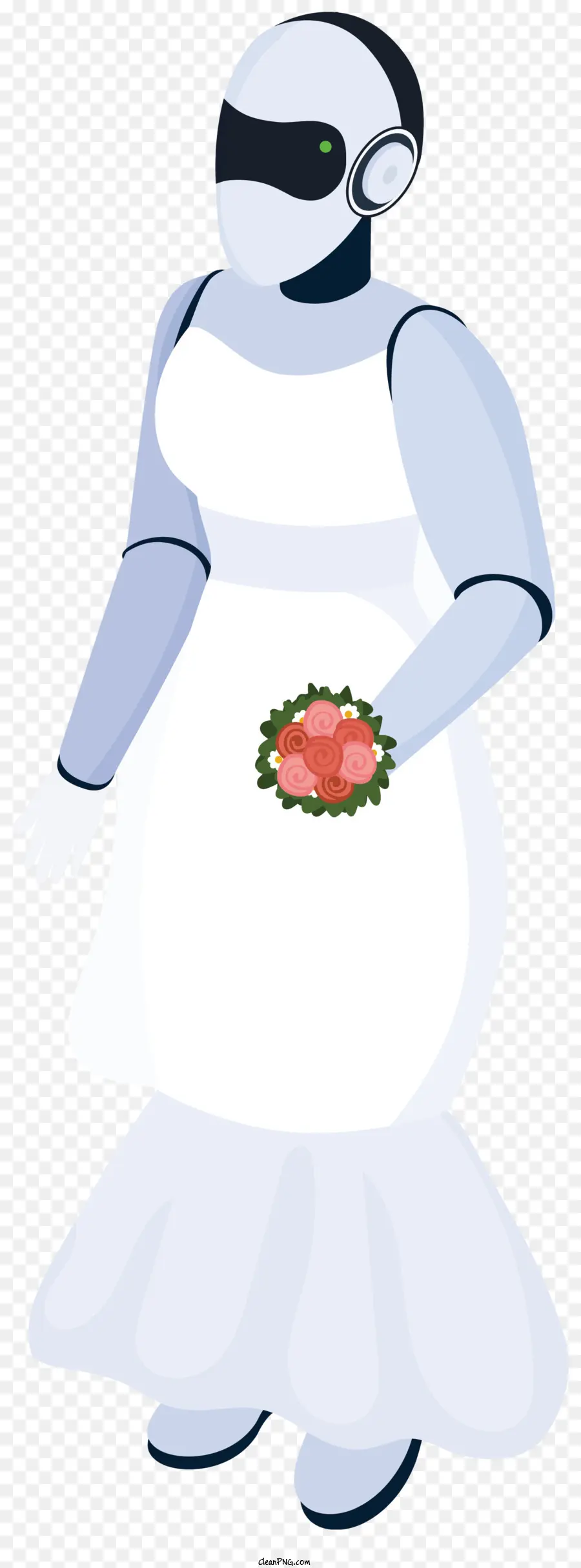 Caricatura De Noiva，Vestido De Casamento Branco PNG