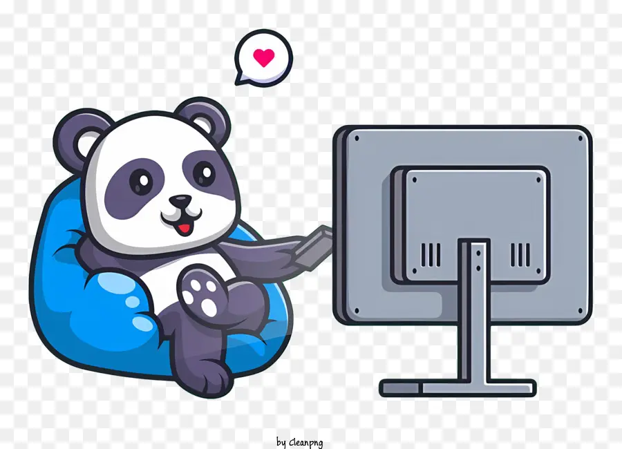 Urso Panda，Ecrã De Computador PNG