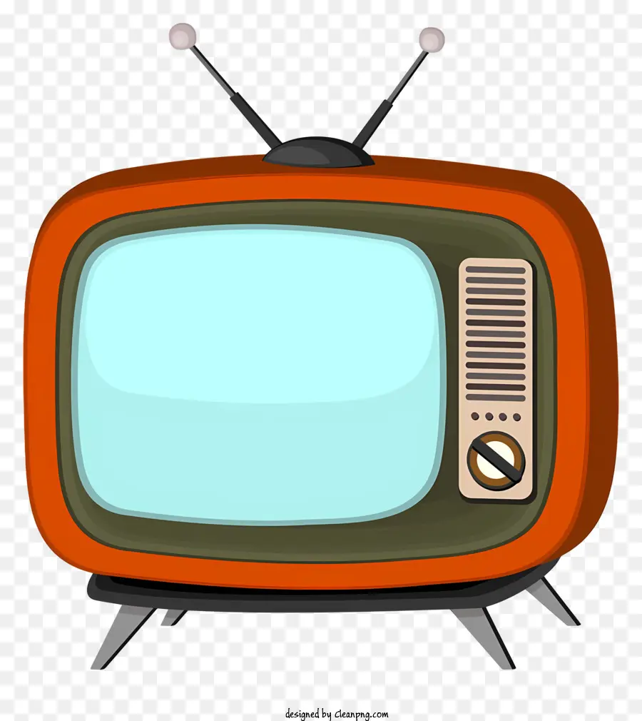 Vintage Televisão，Moldura Laranja PNG
