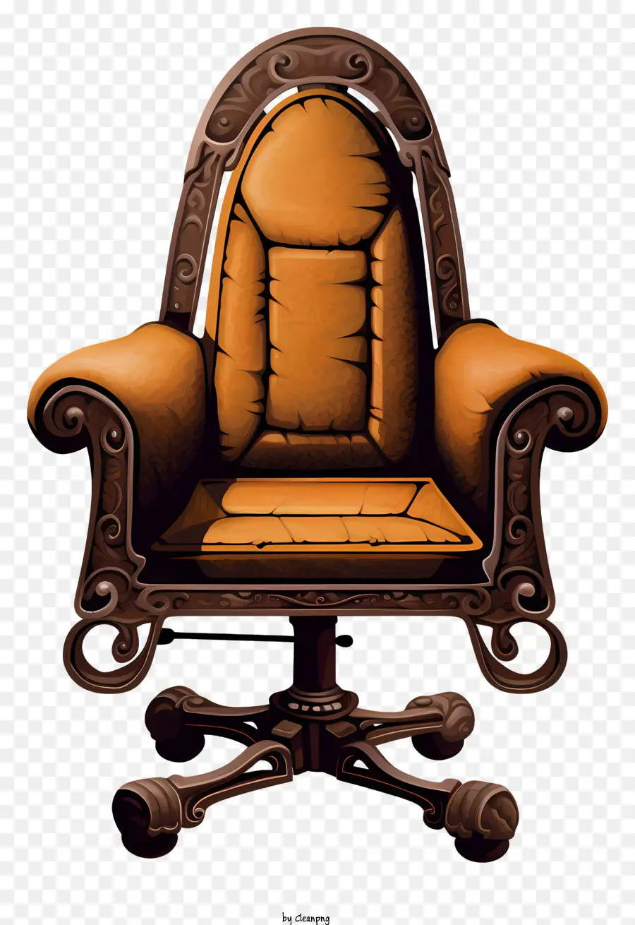 Antiga Cadeira，Cadeira De Madeira Ornamentada PNG