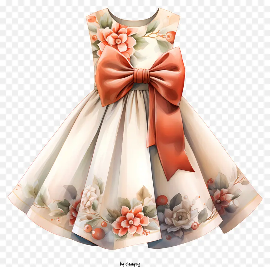 Vestido De Estampa Floral，Vestido De Arco Grande PNG