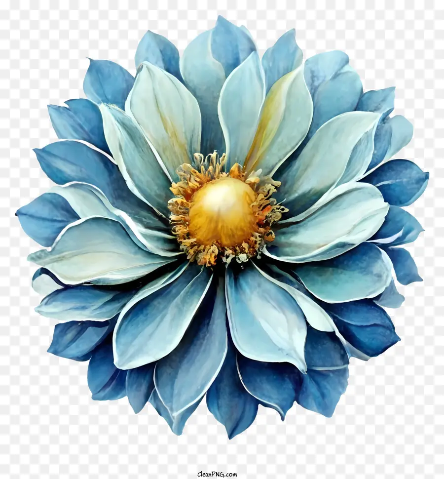 Flor Azul，Golden Centers PNG