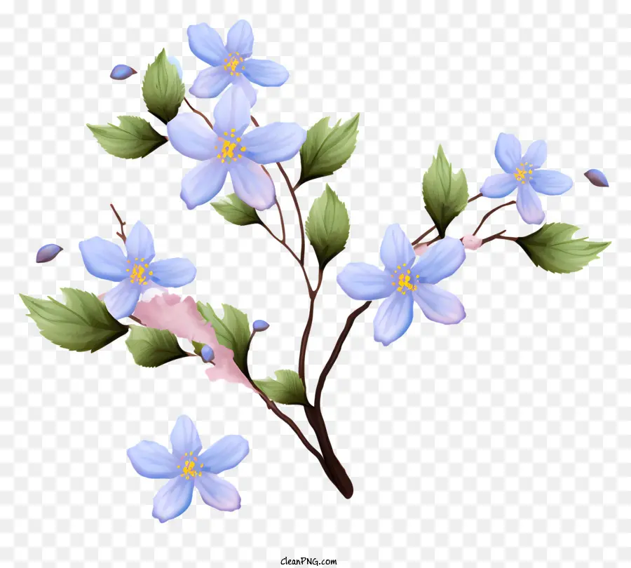 Flor Do Ramo，Azul Vibrante PNG