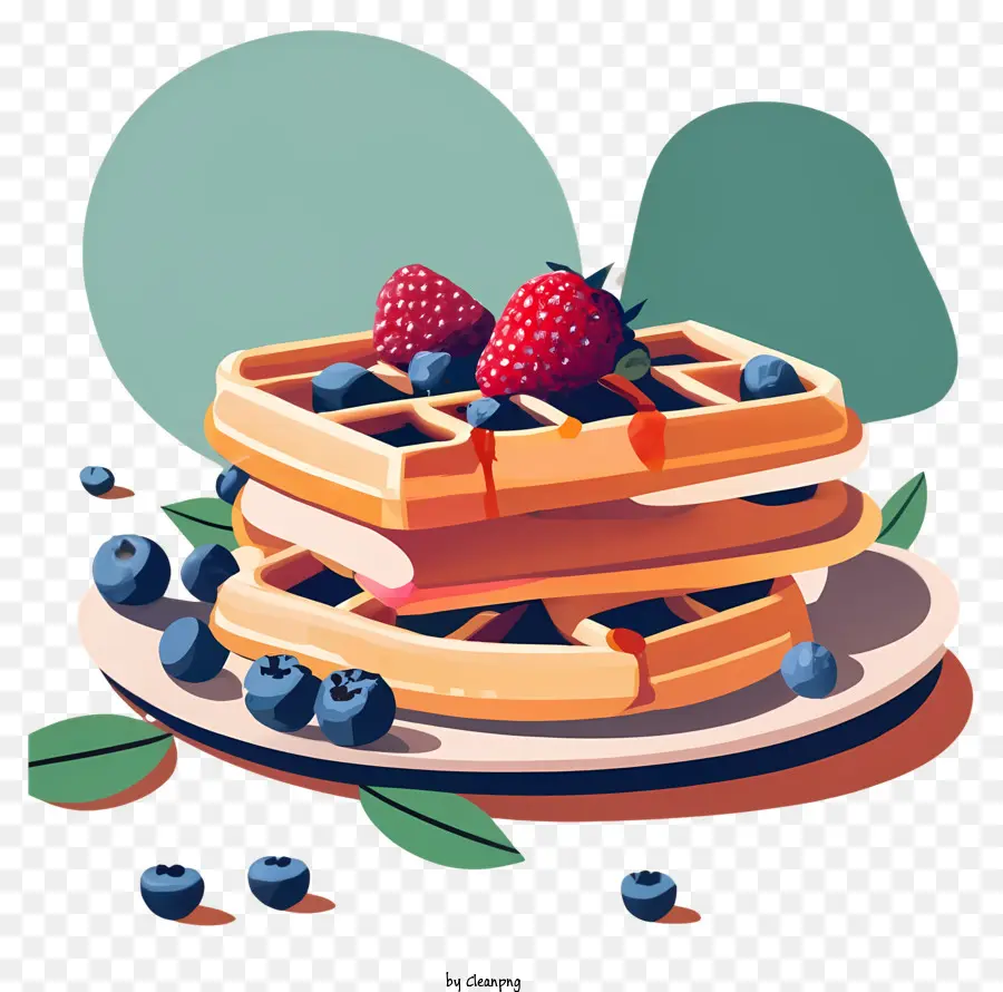 Waffles，Mirtilos PNG