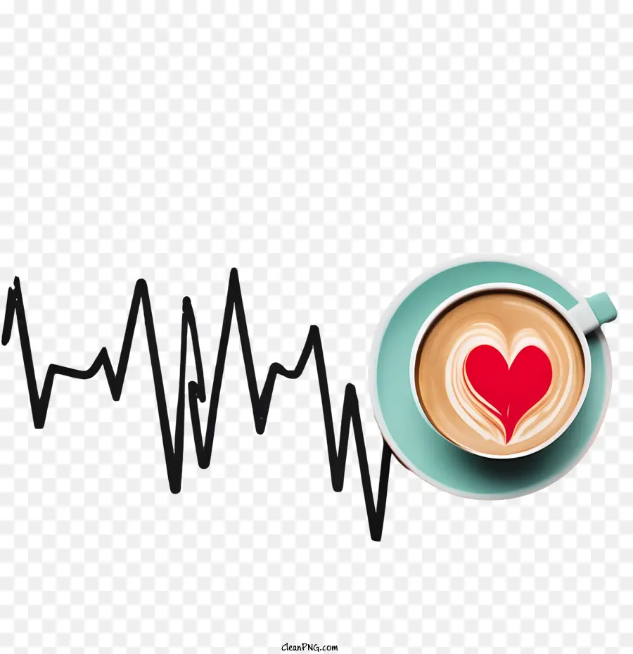 Xícara De Café E Coração，Coração PNG
