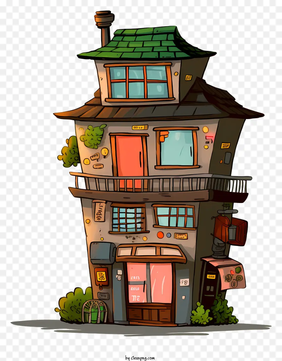 Edifício De Desenho Animado，Casa Doodle PNG