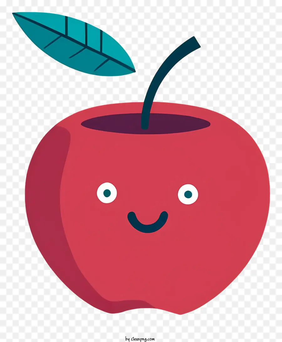 A Red Apple，Smiley Face Apple PNG