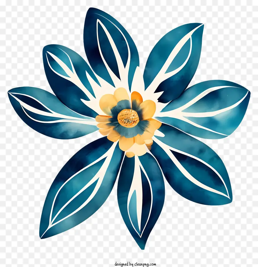 Flor Azul，Pintura Em Aquarela PNG