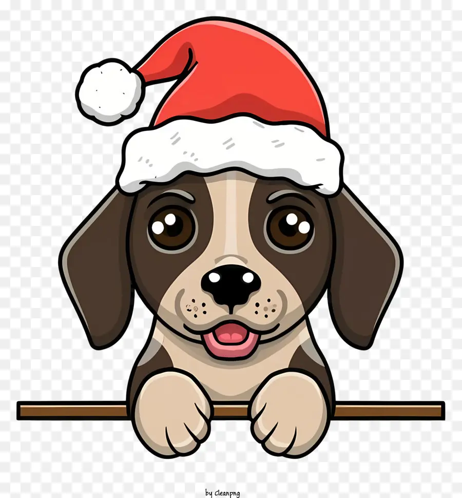 Cão Dos Desenhos Animados，Chapéu De Papai Noel PNG