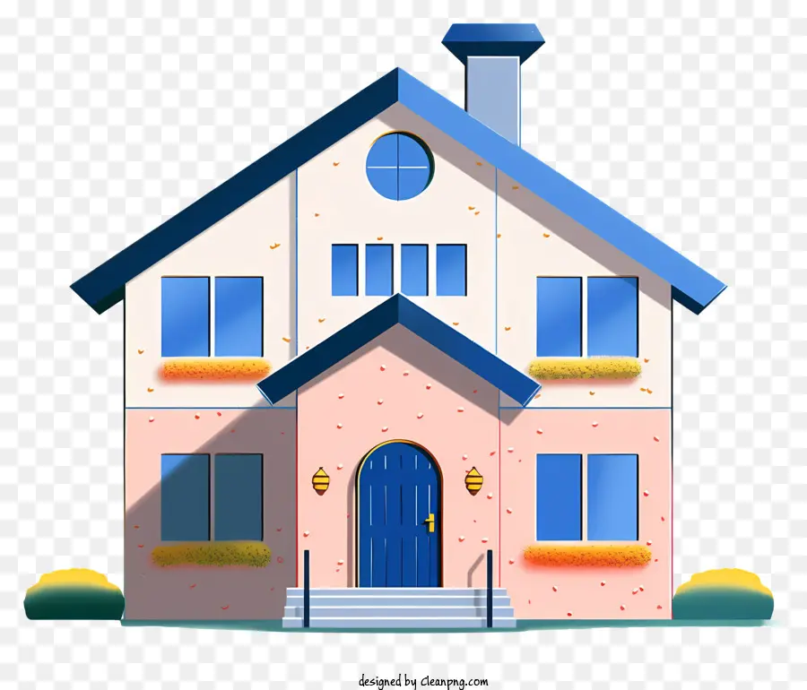 Casa Colorida，Porta Azul PNG