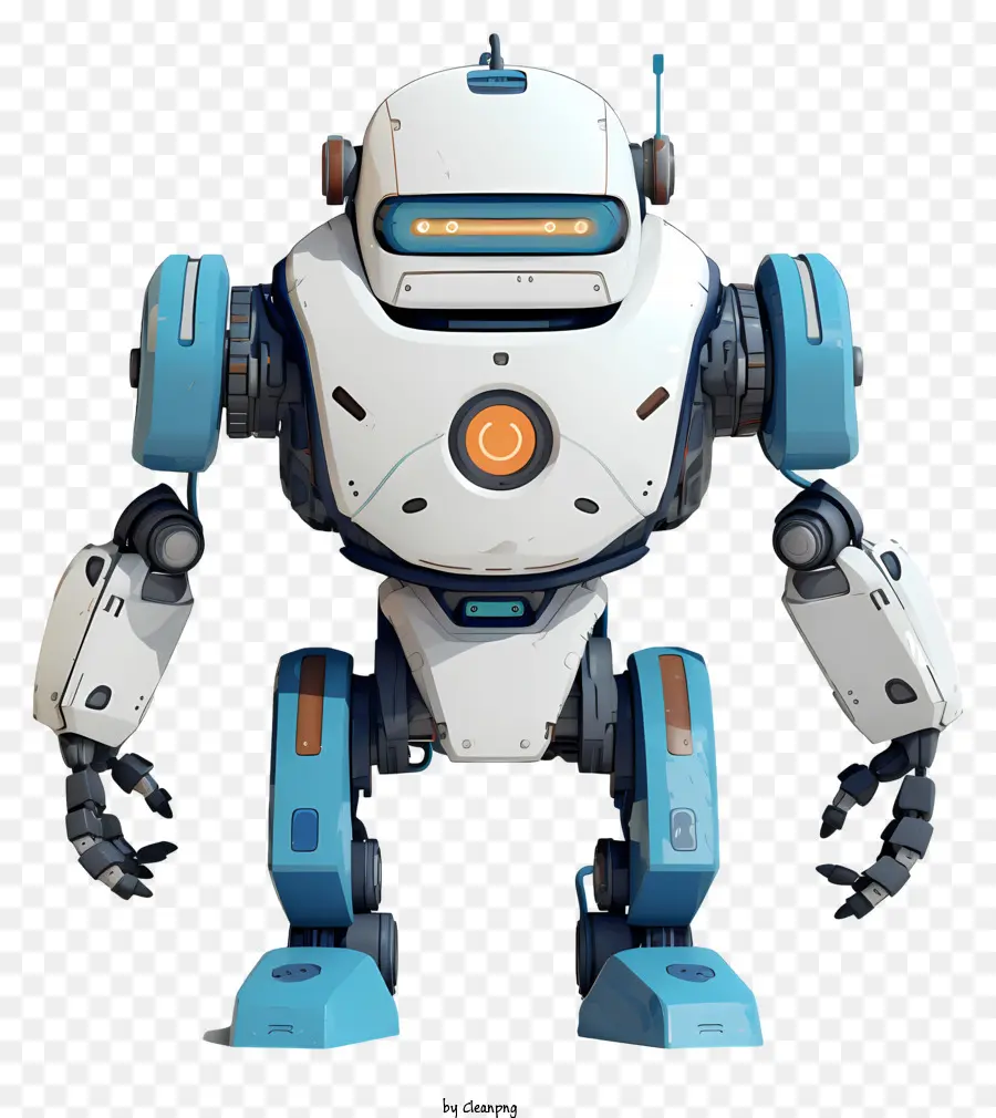 Robô，Robô Branco E Azul PNG