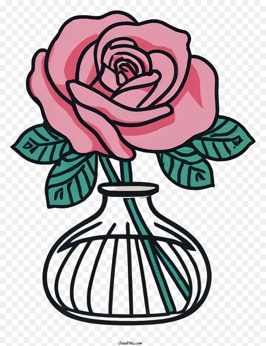 Rosas Cor De Rosa，Vaso PNG