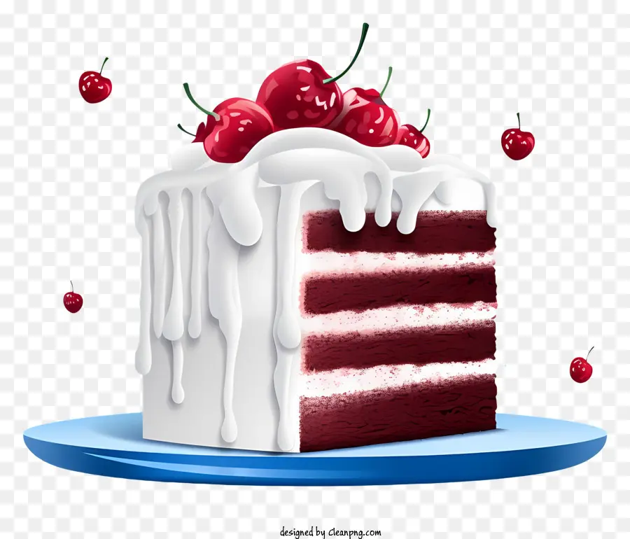 Bolo De Veludo Vermelho，Chapa Azul PNG