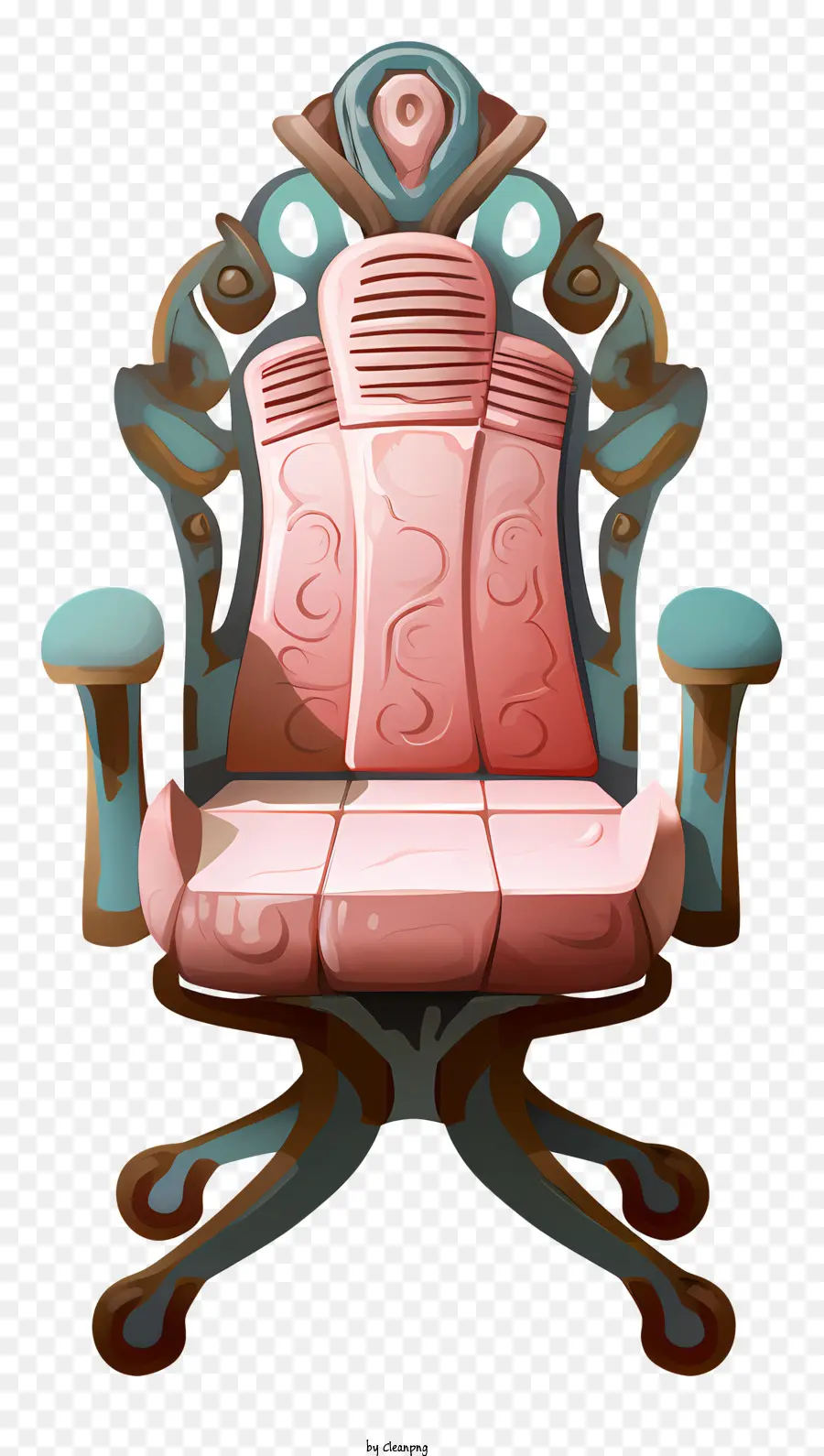 Cadeira Ornamentada，Assento Rosa Almofadado PNG