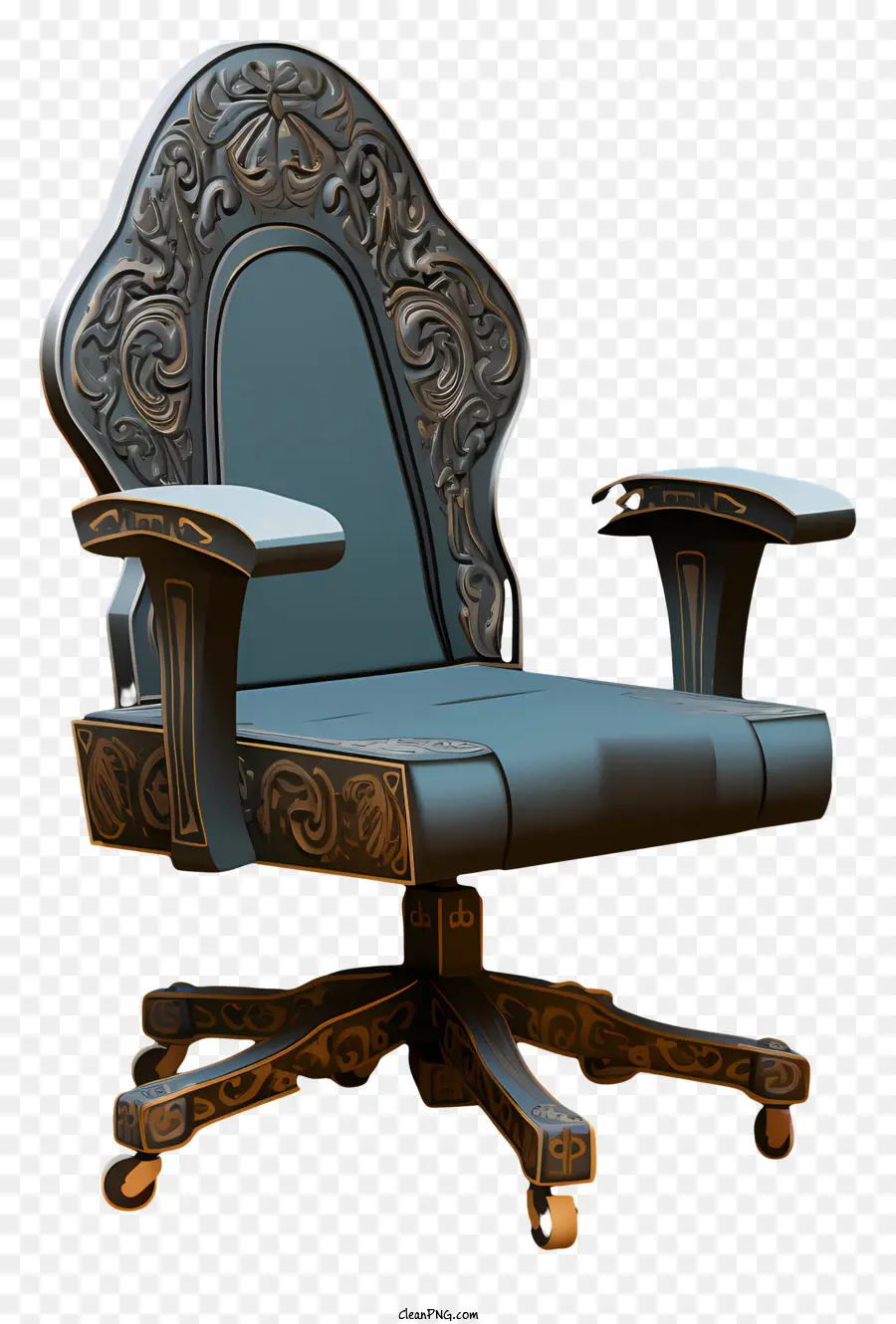 Presidente Do Escritório Em 3d，Cadeira Esculpida Ornamentada PNG