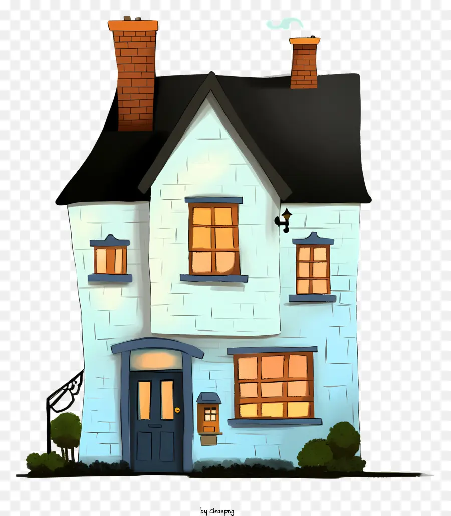 Pequena Casa，Casa Branca E Azul PNG