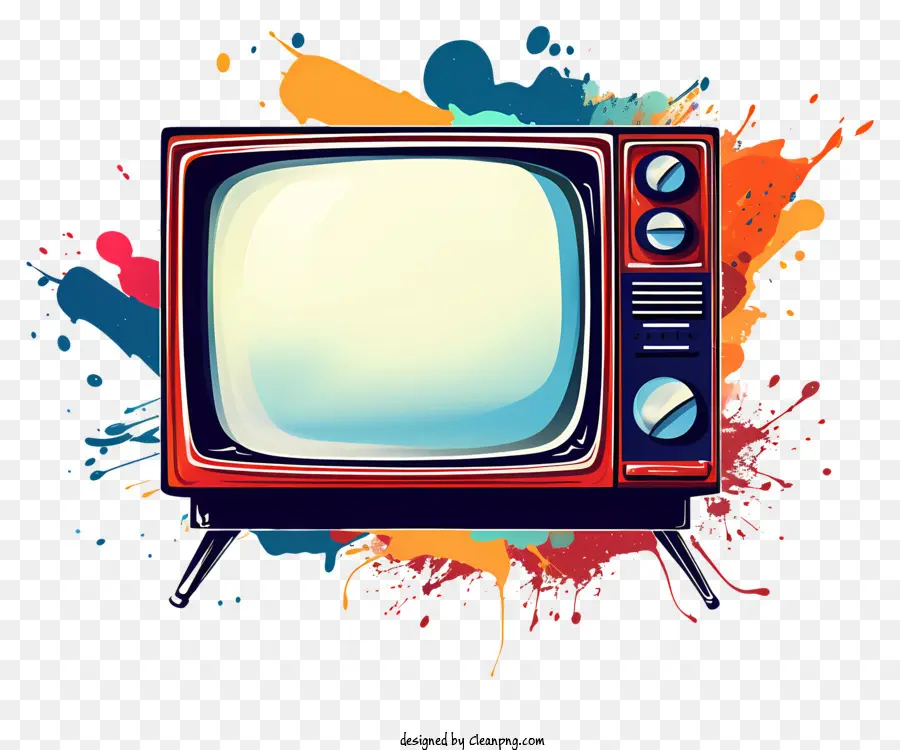 Vintage Tv，Aparelho De Televisão Colorida PNG