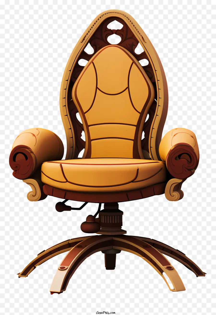 Ouro Cadeira，Assento De Couro PNG