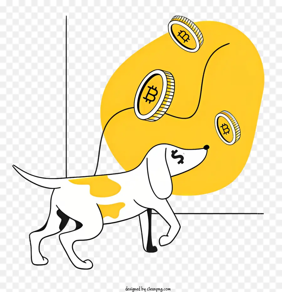 Cachorro De Desenho Animado，Cachorro Com Bitcoins PNG