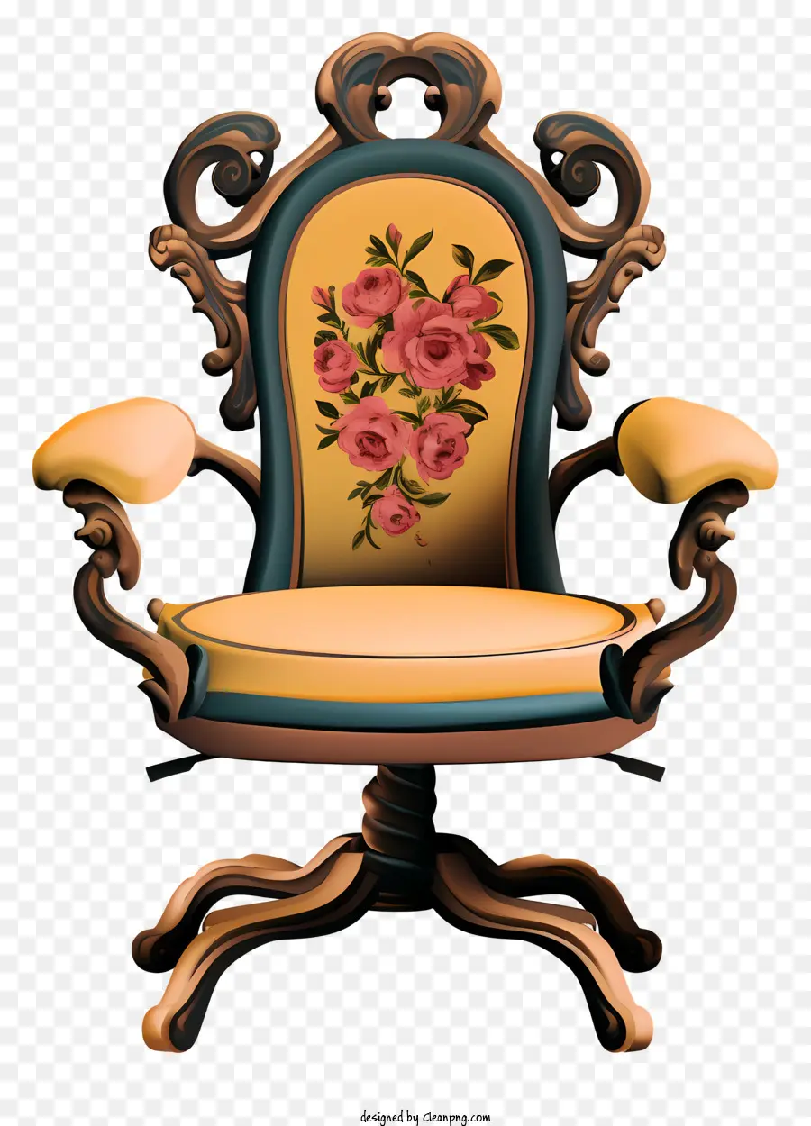 Cadeira，Floral Padrão PNG