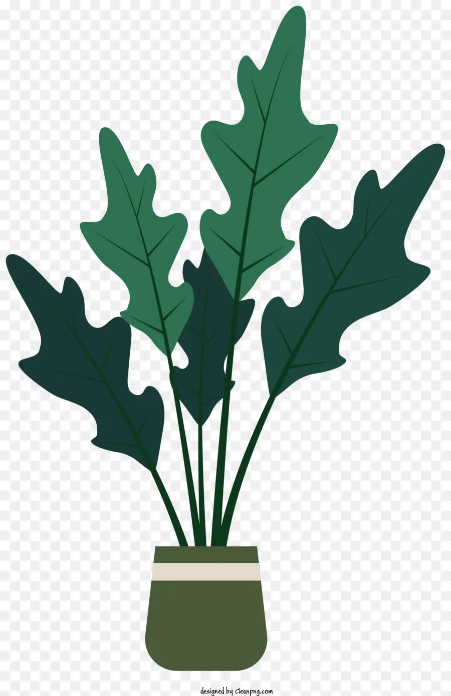 Planta De Folhas Verdes，Pequeno Pote PNG