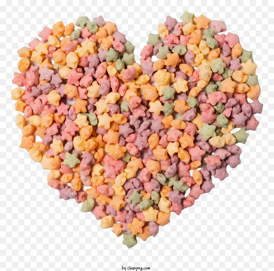 Cereais Em Forma De Coração，Cereais Multicoloridos PNG