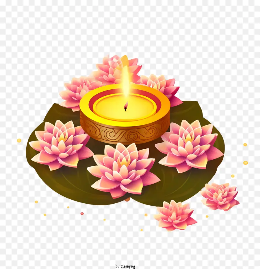 Diwali Dius，Flores De Lótus PNG