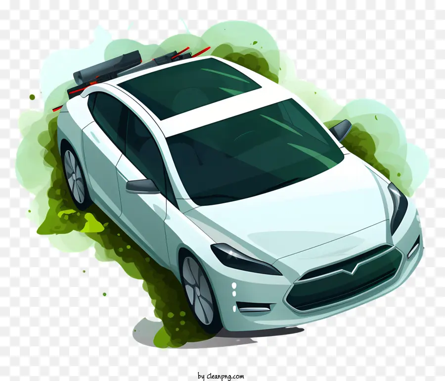 Tesla Model X，Carro Branco PNG