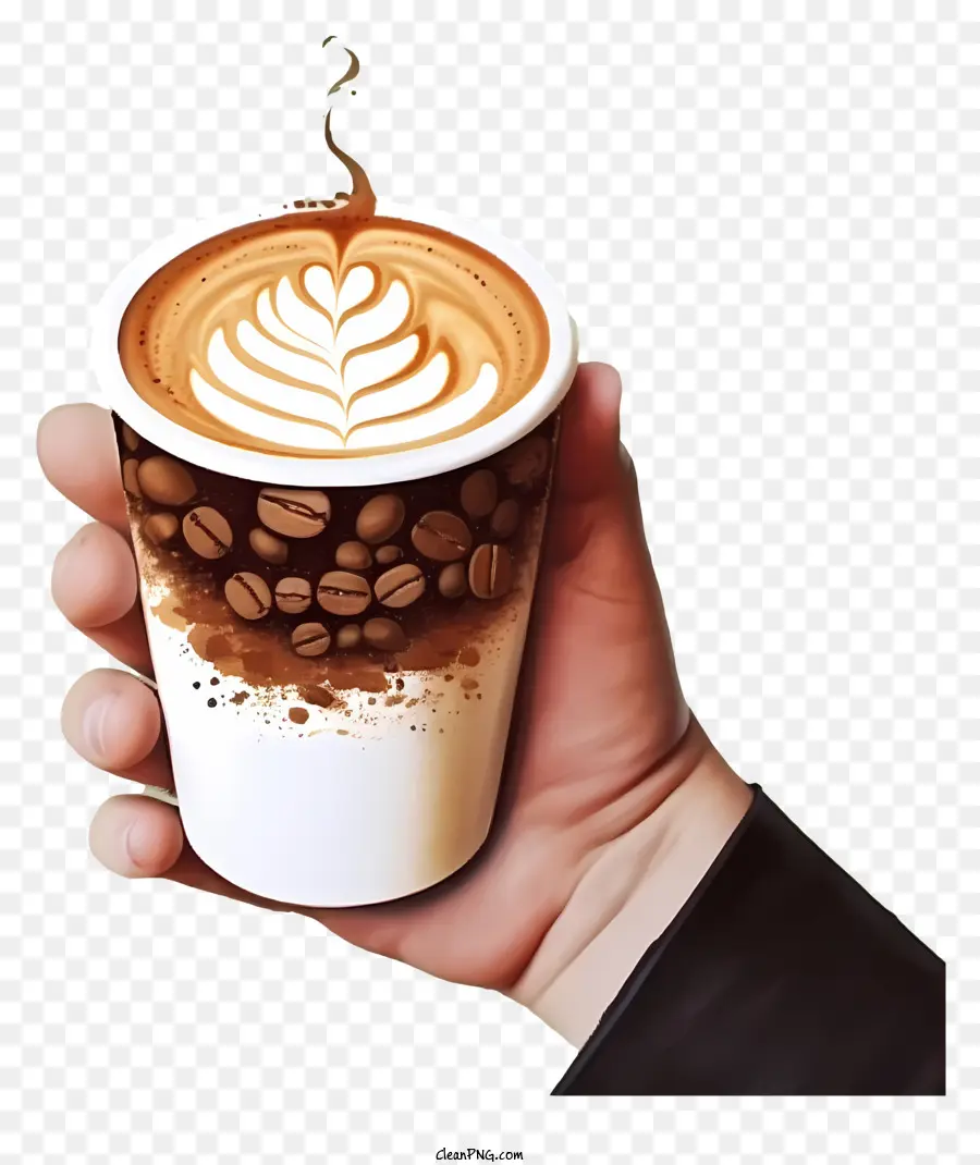 Café，Latte Art PNG