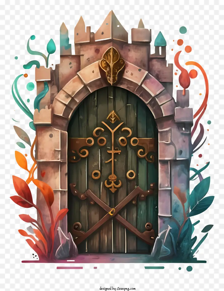 Porta Medieval，Ornato De Fechadura PNG