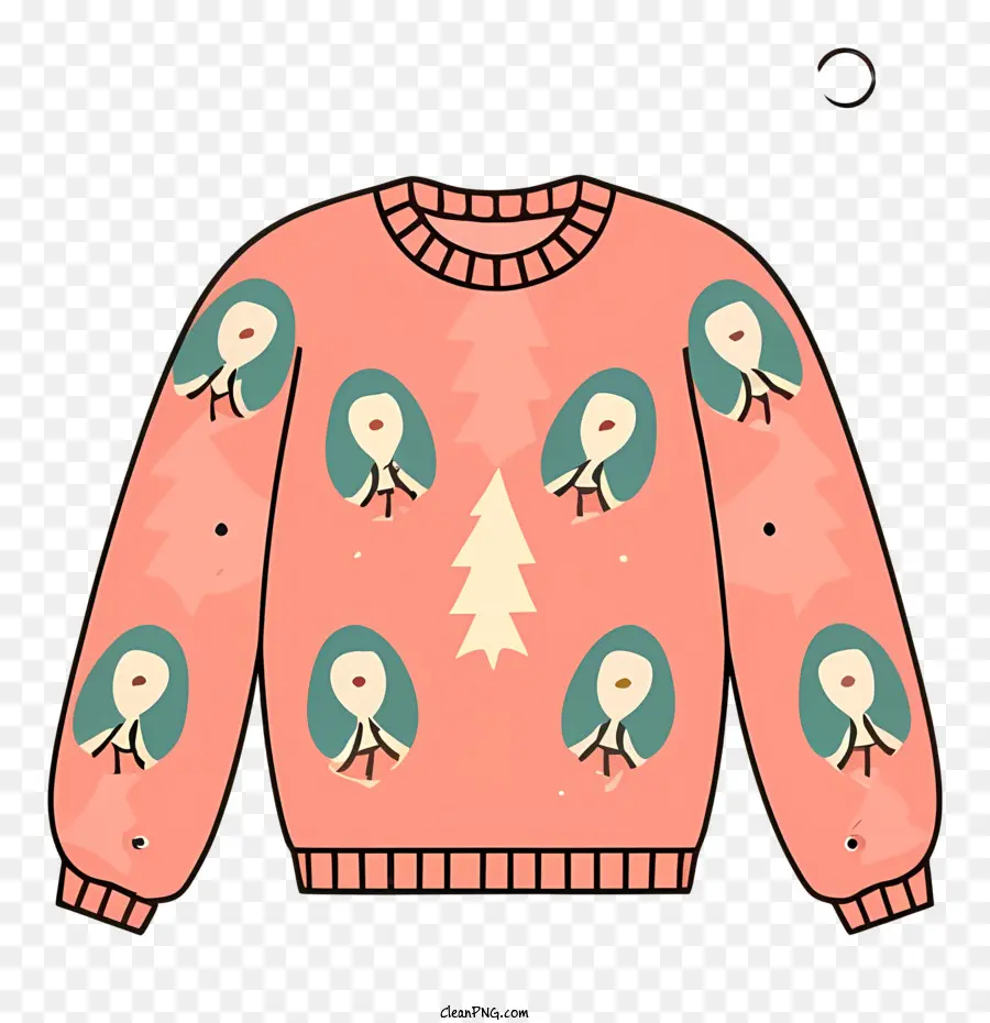 Camisola Do Natal，Suéter Rosa PNG