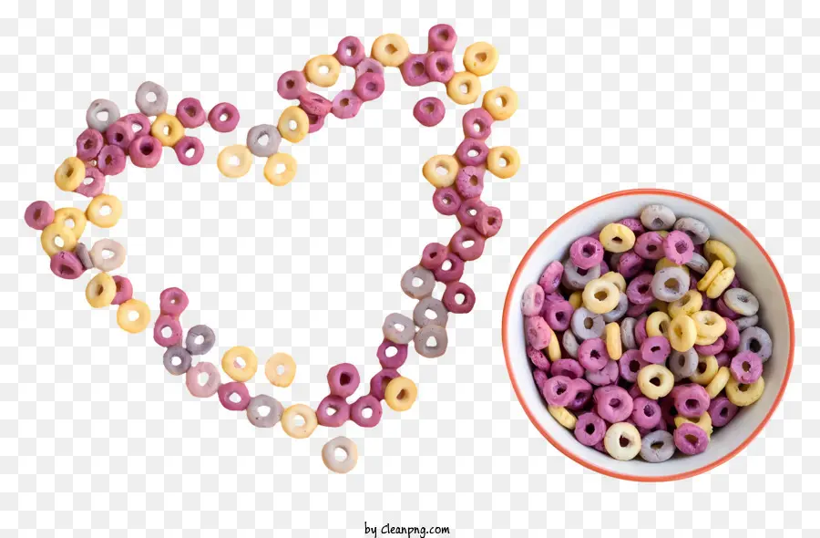 Cereais Em Forma De Coração，Cereal Colorido PNG