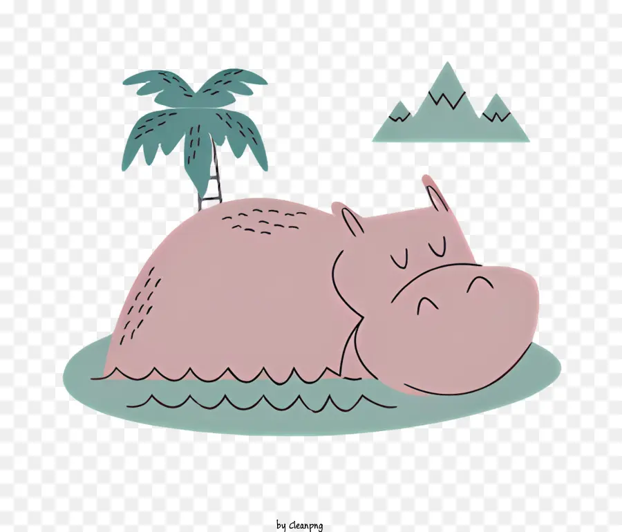 Hipopótamo，Dormir PNG