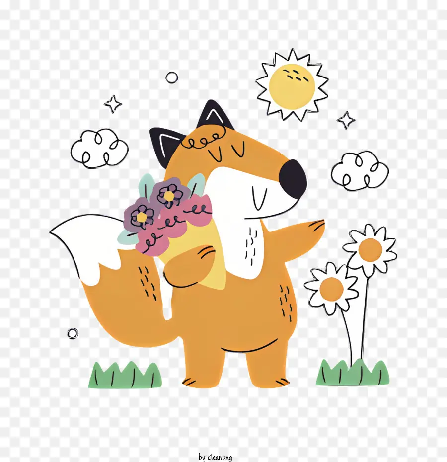 Desenho Animado Da Fox，Bouquet Of Flowers PNG