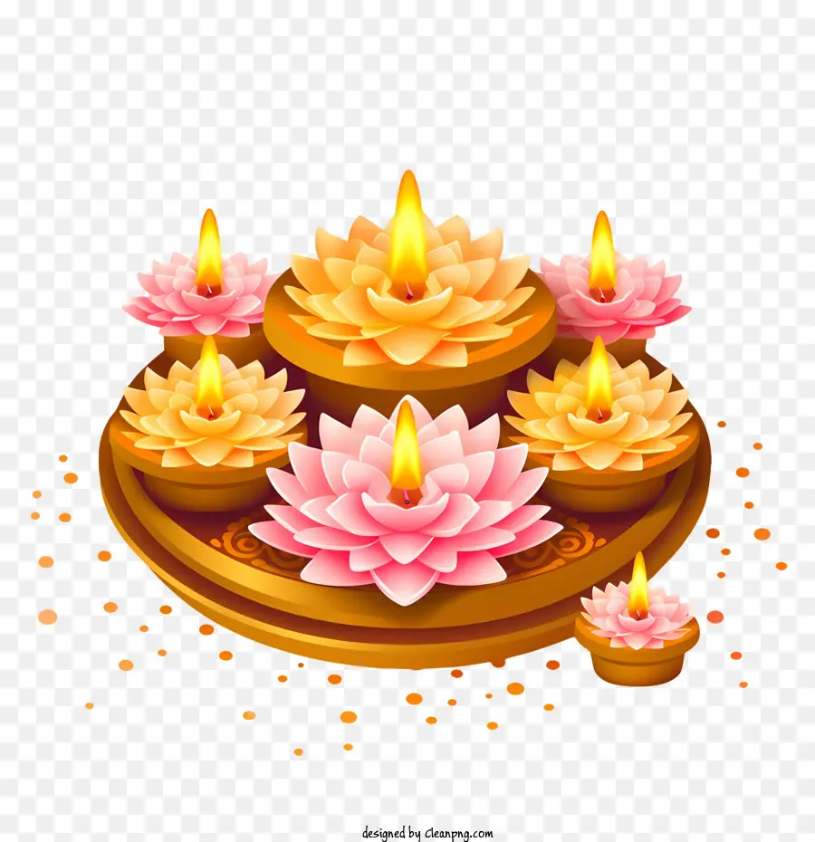 Diwali Dius，Flores De Lótus PNG