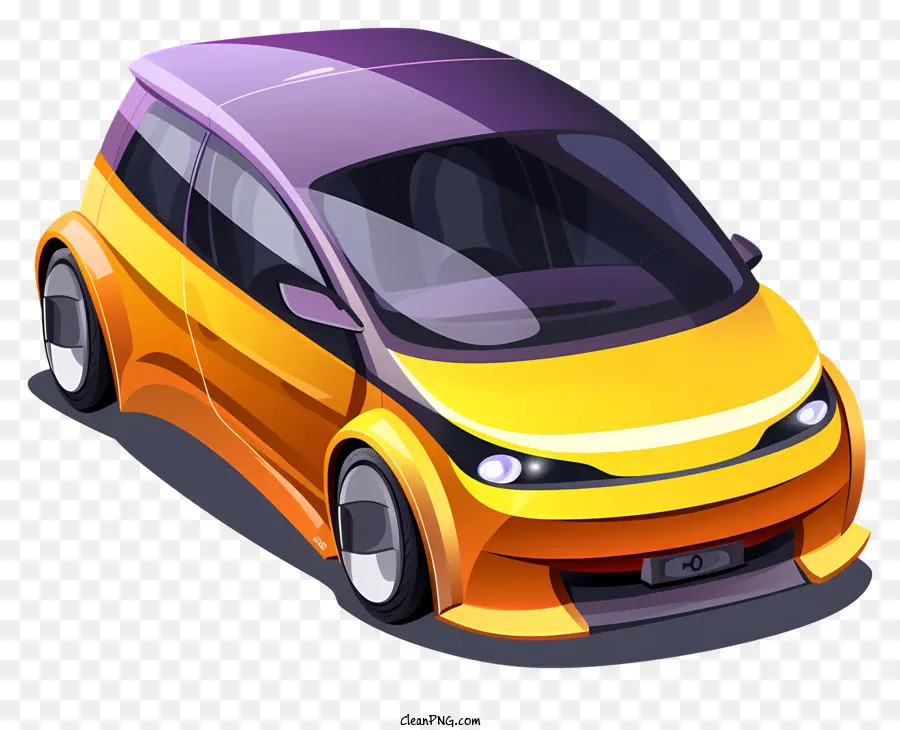 Design Do Carro，Carro Amarelo E Roxo PNG